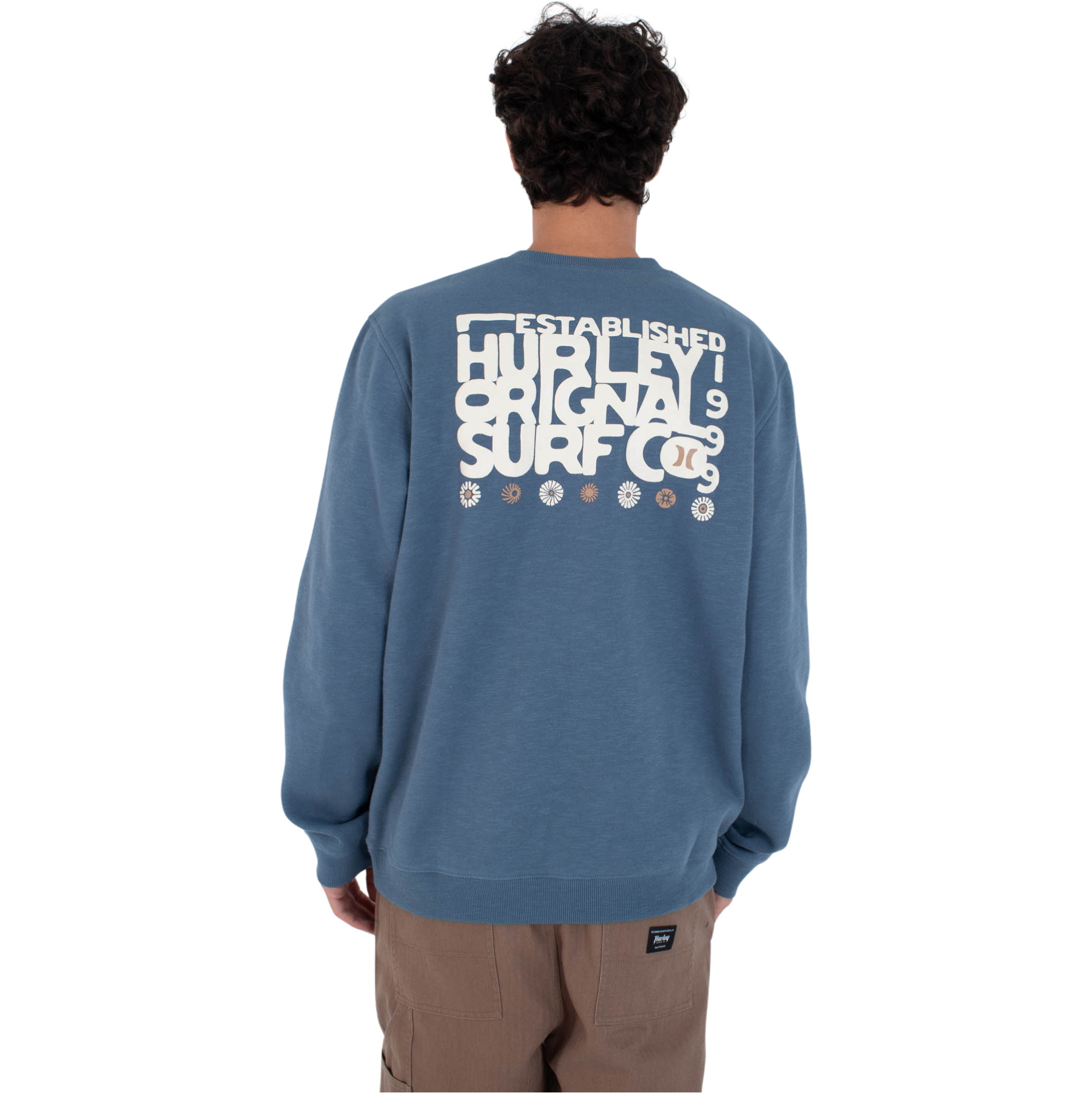 2026 Hurley Mens Graphic Slub Crew HFA25MMFT05491 - Hyper Jade